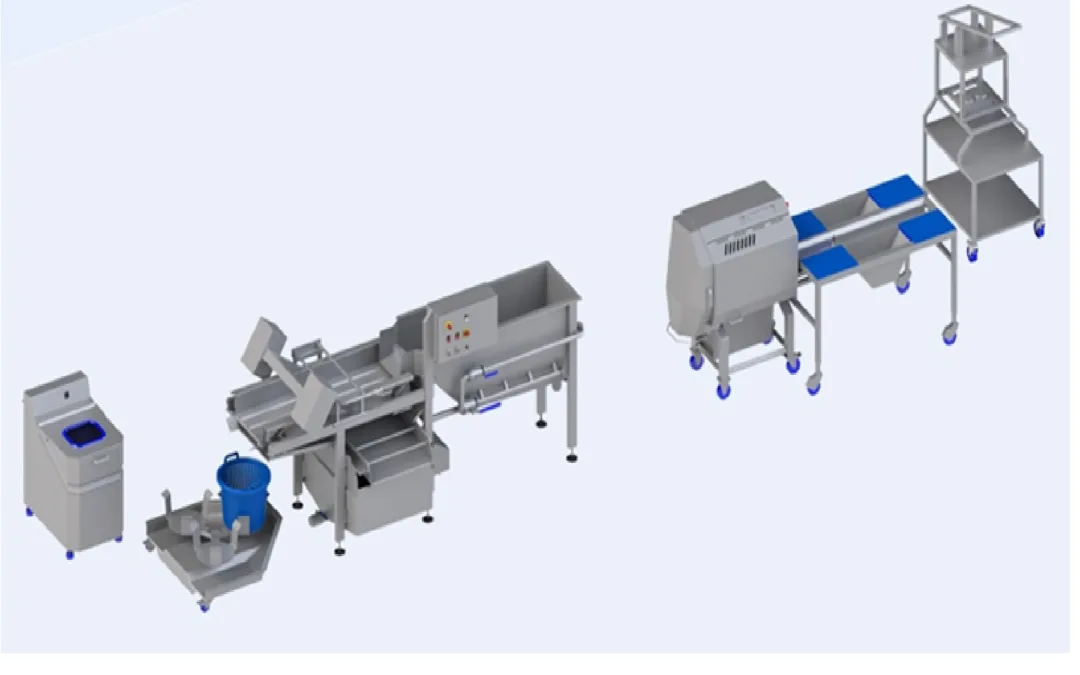 Zpracovatelská linka na salát, zeleninu a ovoce