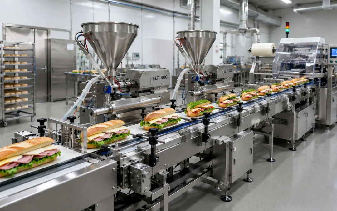 Linka na plněné bagety: Efektivní výroba až 2 000 kusů za hodinu s řešením Foodtech